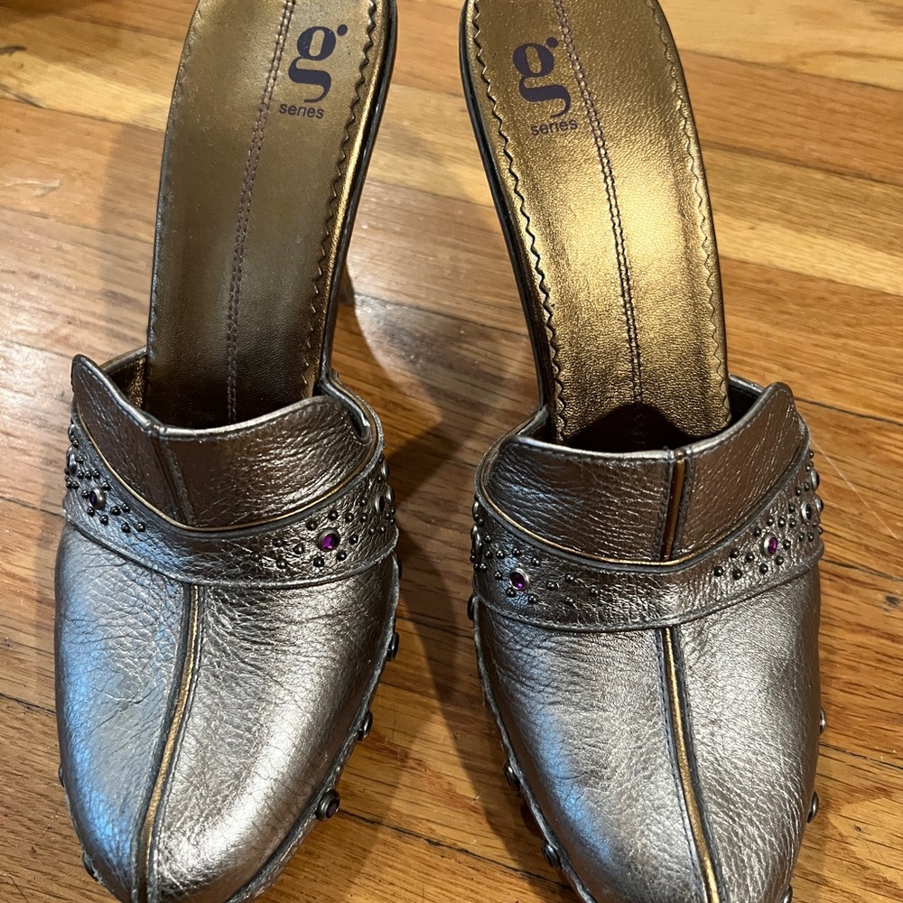 G Series Bronze Metallic Mules